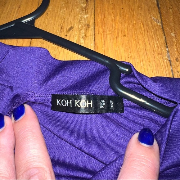 Purple KOH KOH Batwing Sleeve Casual Pantsuit Jumpsuit - - Picture 10 of 11